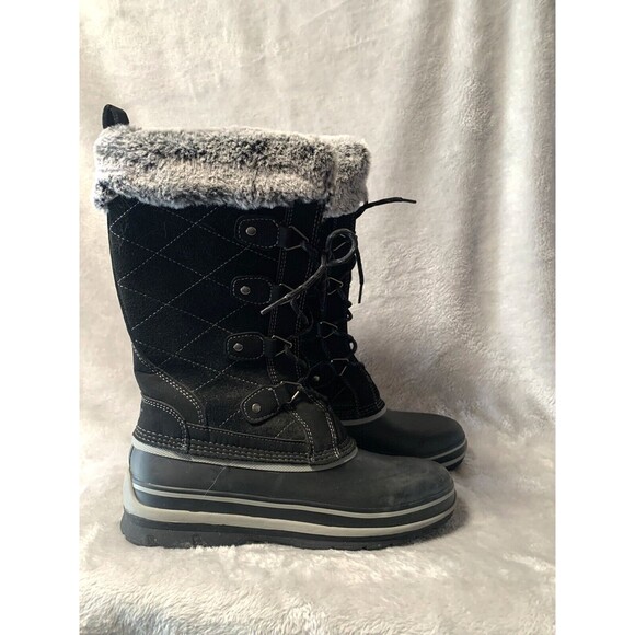 Khombu Winter Boots Womens 9 M Black Ellie Suede Faux Fur -20 Degrees Rated Cozy - Picture 7 of 16